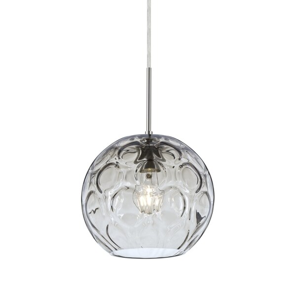 Besa Lighting Bombay Cord Pendant, Clear, Satin Nickel Finish, 1x60W Incandescent 1JT-BOMYCL-SN - main